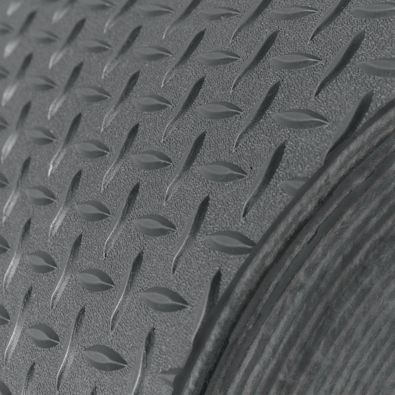 RecPro RV Trailer Diamond Plate Pattern Flooring | Gray | 8' 6" Wide | Rubber Flooring (40 Feet)