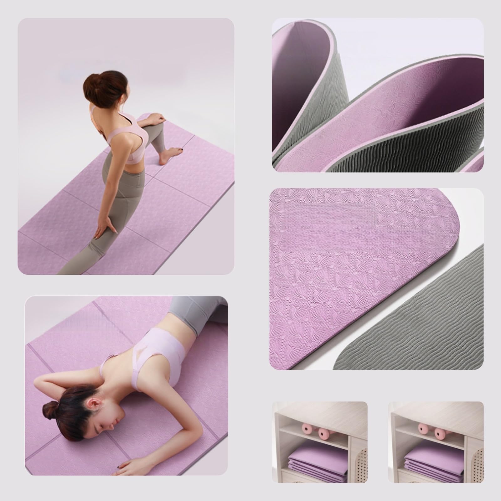 Pieghevole Tappetino Yoga Versatile Ecologico In Elastomero Termoplastico Per Antiscivolo for Pilates Palestra Meditazione Donne/Uomini Interno/Esterno
