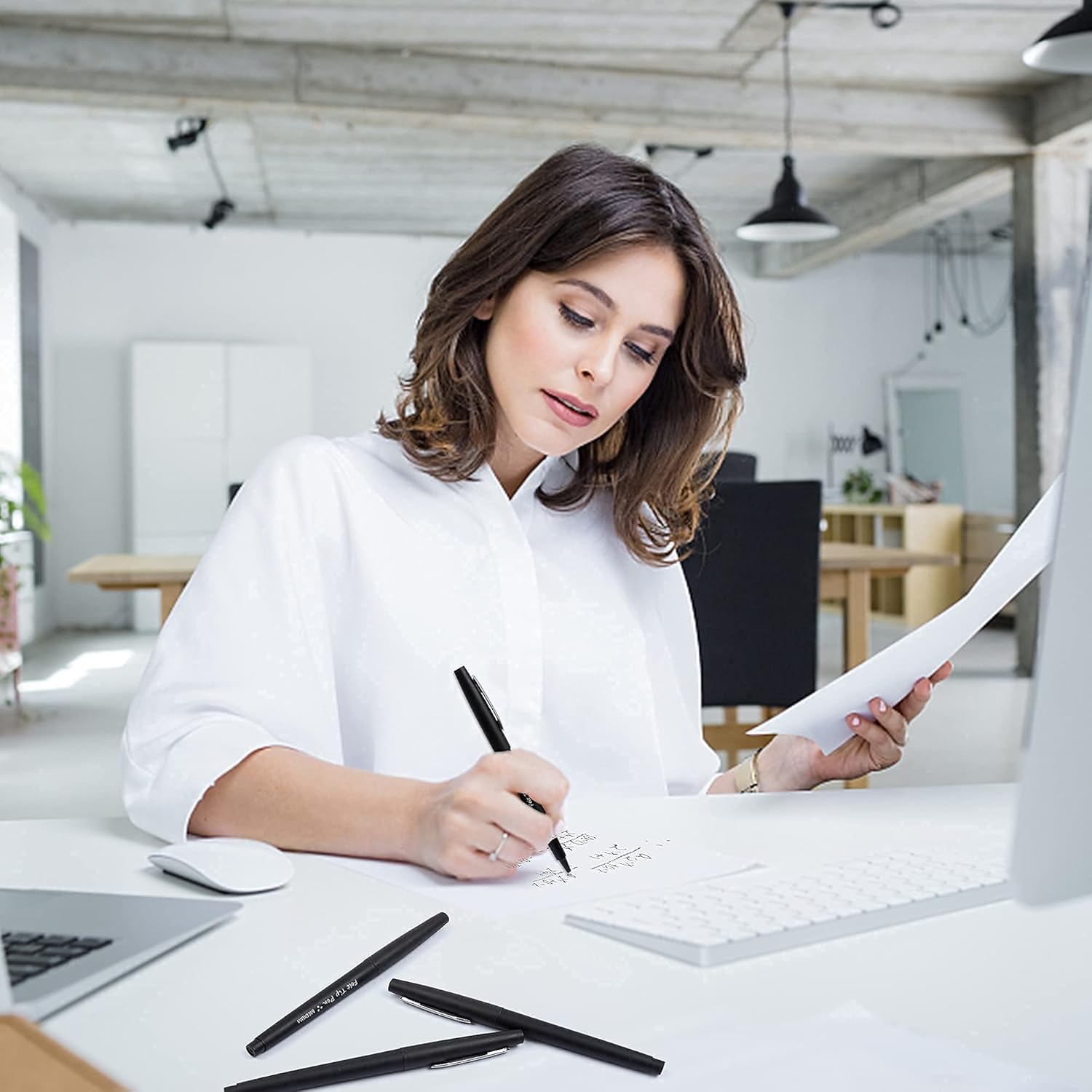 Lelix Felt Tip Pens, 30 Colors & 15 Black Medium Point Felt Pens, Colored Pens For Journaling, Writing, Note Taking, Planner Coloring, Perfect for Art Office and School Supplies