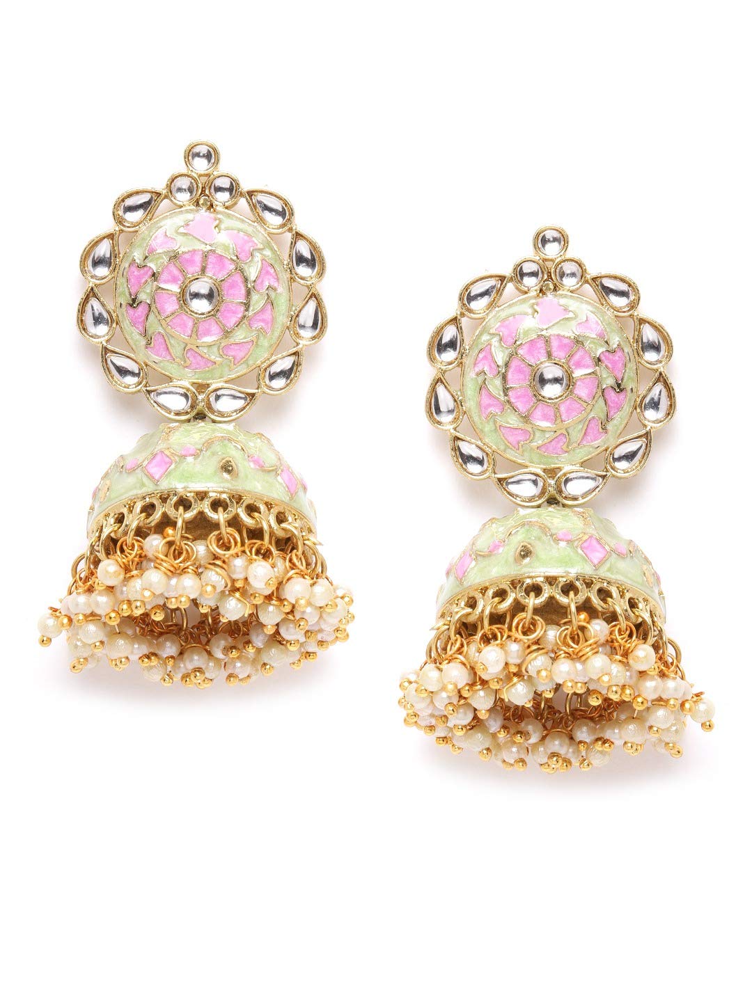 See full amazon price history chart for Zaveri Pearls Enamelling Sea Green & Pink Kundan & Pearls Ethnic Jhumki Earring For Women-ZPFK9612 Zaveri Pearls Enamelling Sea Green & Pink Kundan & Pearls Ethnic Jhumki Earring For Women-ZPFK9612 (B08G4XH9SY) Amazon Price History, Amazon Price Tracker