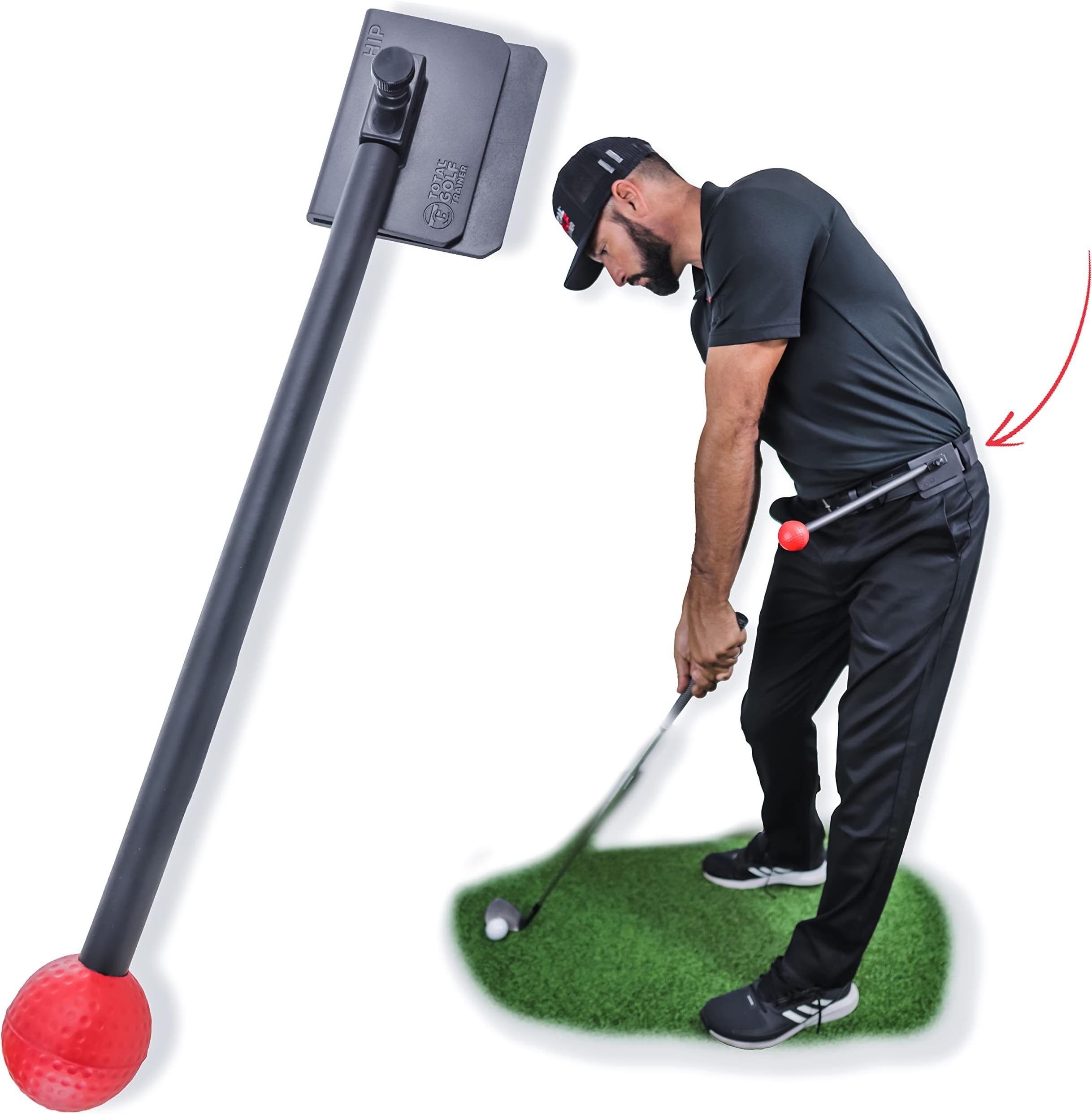 TOTAL GOLF TRAINER Hip - Swing Improvement Aid Precise Hip Rotation, Power, & Consistency - Golf Training Tool for Perfect Swings - Correct Faults and Enhance Your Game