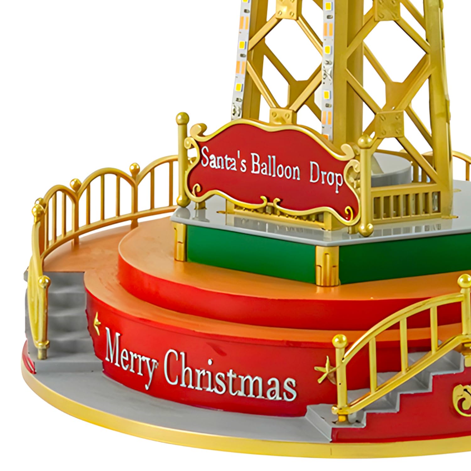 Wintem Giostra Natalizia in Movimento con Musica e Luci LED - Ideale per Decorare Casa o Villaggi di Natale Durante Il Periodo Natalizio - Realizzato in Materiali Resistenti - 44.5x24,5x24.5cm