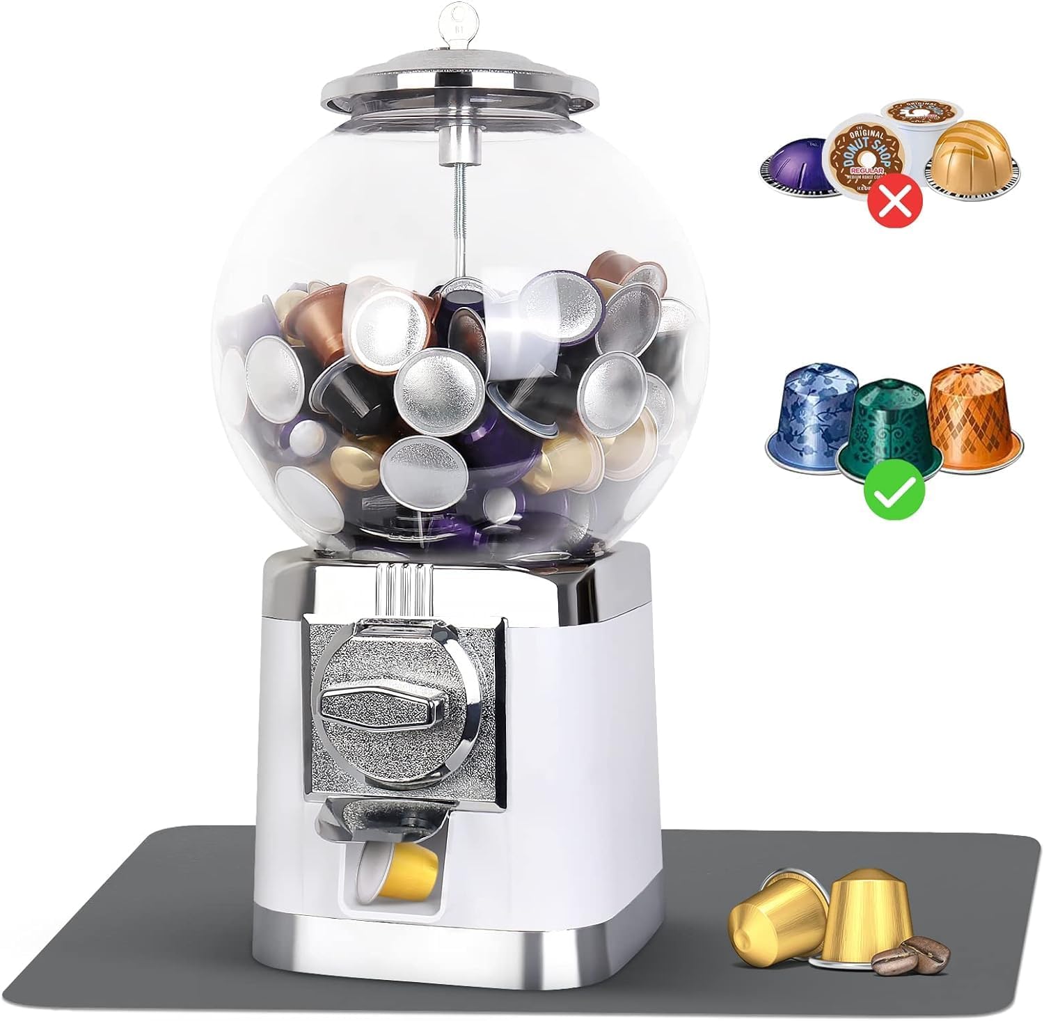 Coffee Pod Holder-Coffee Bar Decor For Kitchen Office, Coffee Bar Organizer for Countertop, Coffee Pod Gumball Machine Compatible Original 1.45" Coffee Pod