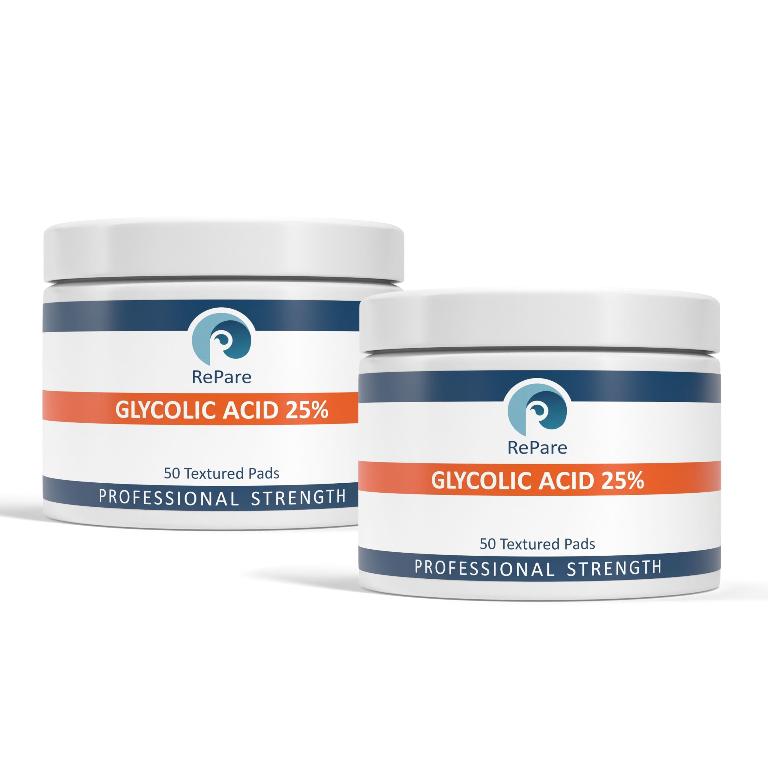 Glycolic Acid 25% Peel Pads  Professional Resurfacing Facial Treatment for Smooth Skin Tone & Texture (2-Jar Value Pack) Jars only 2-Jar Value Pack (Jars Only)