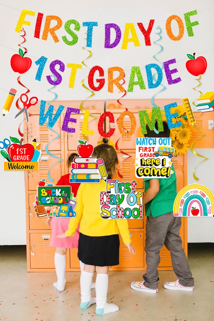 Masxkle Schulanfang-Banner 1,8x1,1 M – Fotohintergrund Für Einschulung, Lehrer, Klassenzimmer & Kindergarten, Aus Vinyl