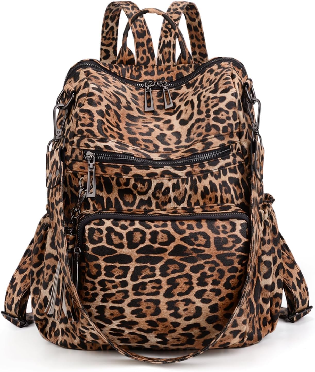 Uromee Travel Backpack Purse for Women Vegan Leather Ladies Fashion Tassel Shoulder Bag Convertible