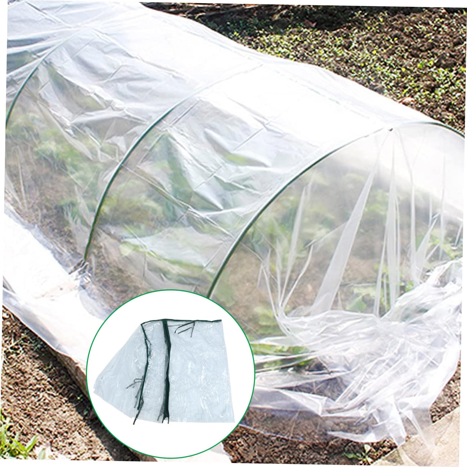 TOYANDONA Cubierta de Invernadero de PVC para Exterior Puerta | Protección, Puertas Cremallera Enrollables, Sección Acceso Independiente para Flores y Cultivos