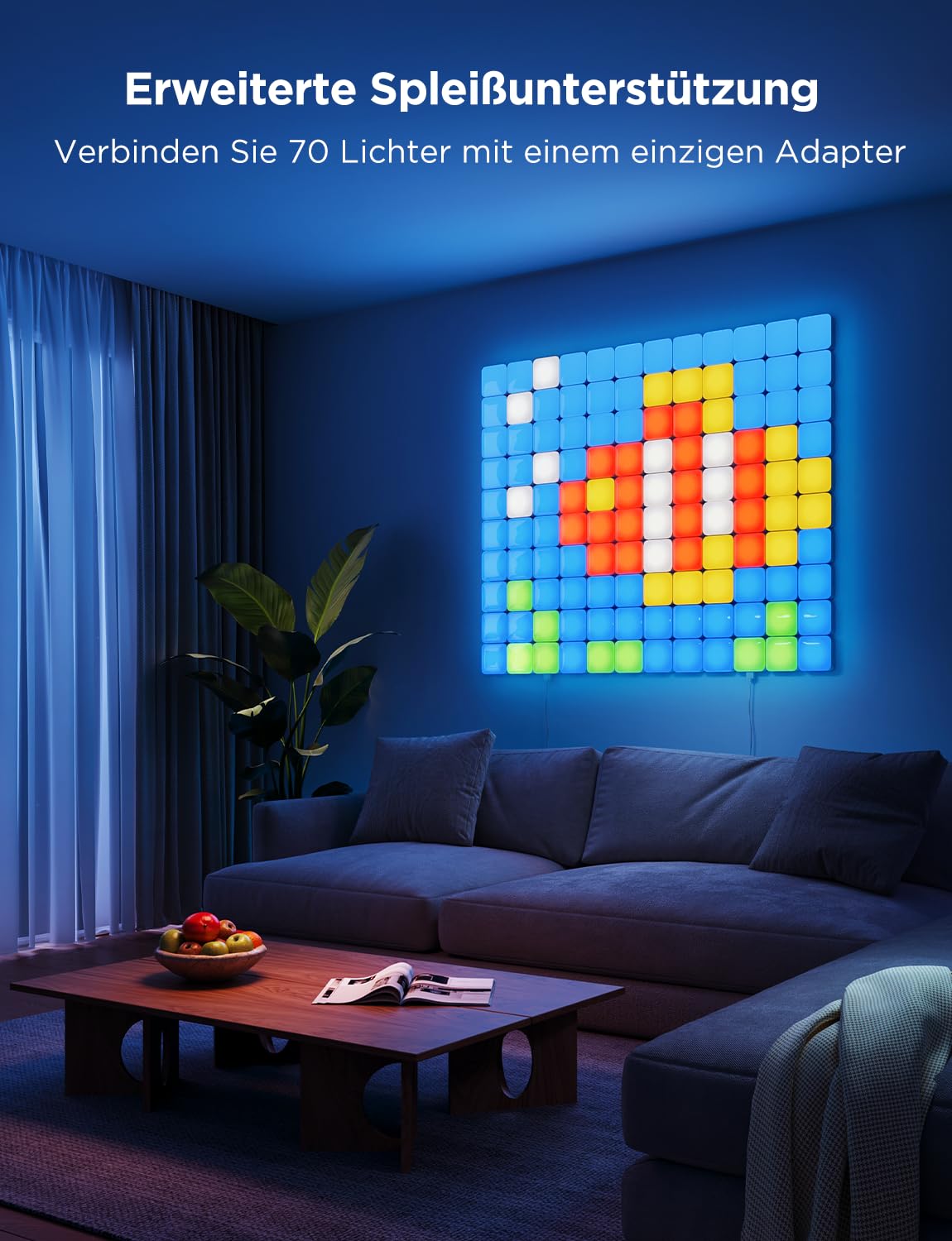 Govee Mini Panel Lights, RGBIC Wandpaneele, Musikmodi, DIY-Modus 20er-Pack | funktioniert mit Matter, Alexa, Google Assistant, 50 Szenenmodi LED-Wandpaneele für Spielzimmer, Schlafzimmer, Wohnzimmer
