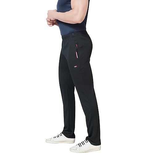 Men's Instadry Dryfit Slim Fit Polyester Track Pant with Secure Zipper Side Pockets, Lowers for Men Sports Summer