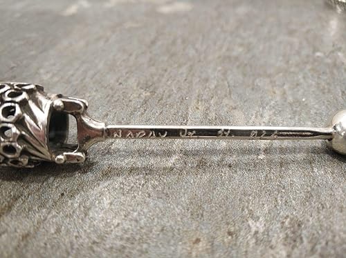 Miniatura 3 de Round Honey Spoon made of 925 Sterling Silver, Honeycomb Nature beauty design, Custom engraving spoon baby shower gift Nadav Art Handmade By Avi