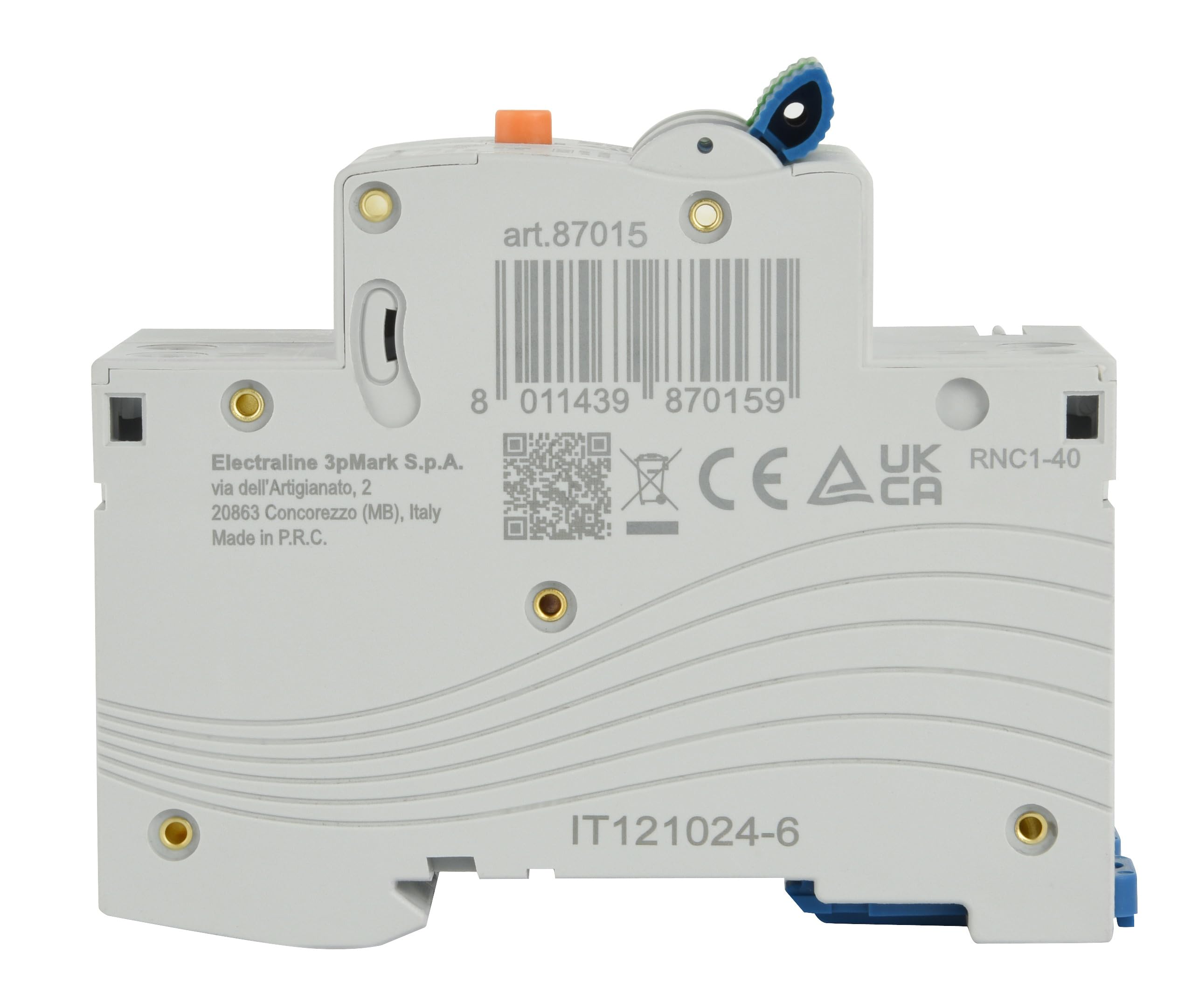 Electraline 87015 Disjoncteur différentiel (RCBO), 32A, type A, courbe C, sensibilité 30mA, connexion 1P+N
