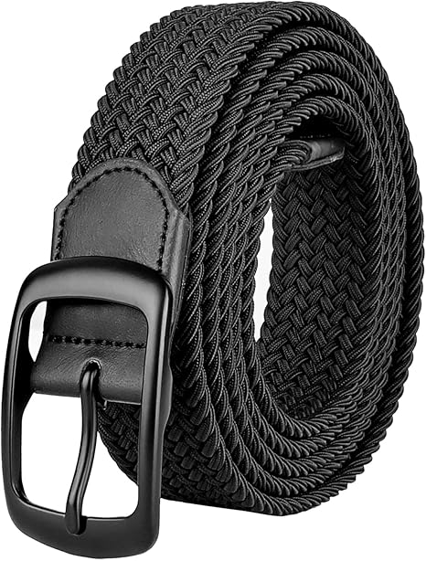 ORCIANI cintura uomo ELASTICA INTRECCIATA cotone e SUEDE marrone SENZA BUCHI