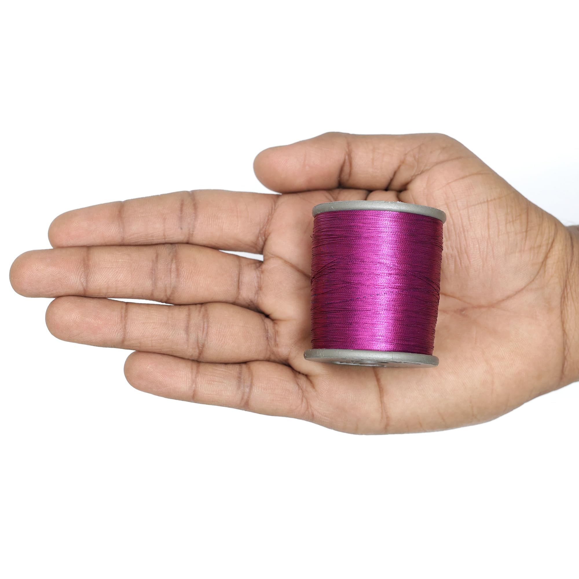 Embroiderymaterial Metallic Zari Thread for Embroidery, Sewing and Jewelry Making, Purple Magenta Color, 0.1MM(Pack of 2 Roll) 3