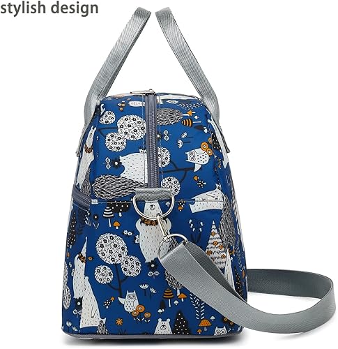 Miniatura 6 de FlowFly Bolsa de almuerzo aislada con correa para el hombro para mujeres, hombres y niños, grande y reutilizable, asa, bolsa congelable para el