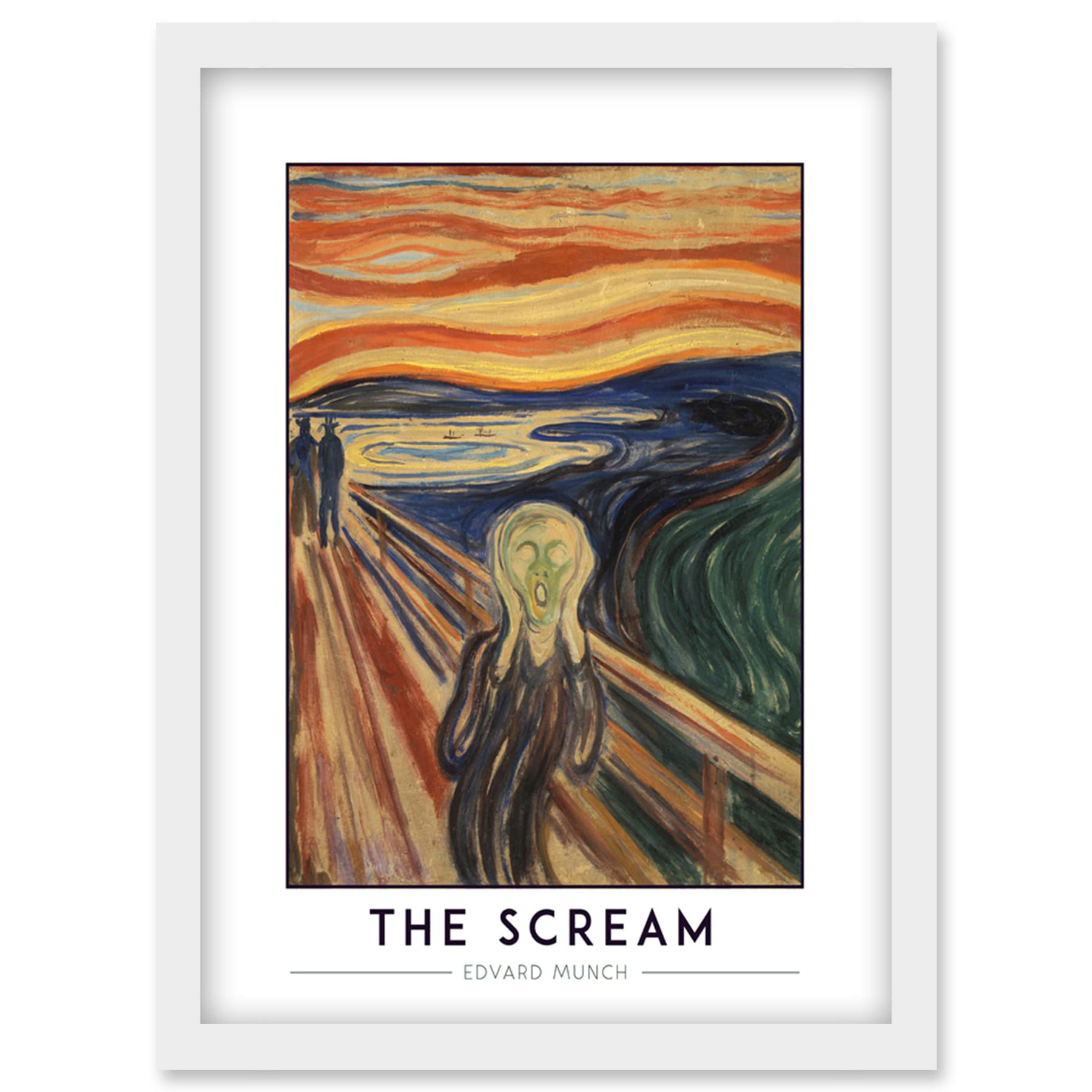Edvard Munch The Scream Expressionist Painting Framed Wall Art Print A4 - Artery8