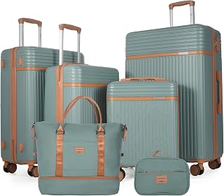 Travelhouse 6-Piece ABS+PC Hardside Luggage Set with Spinner Wheels