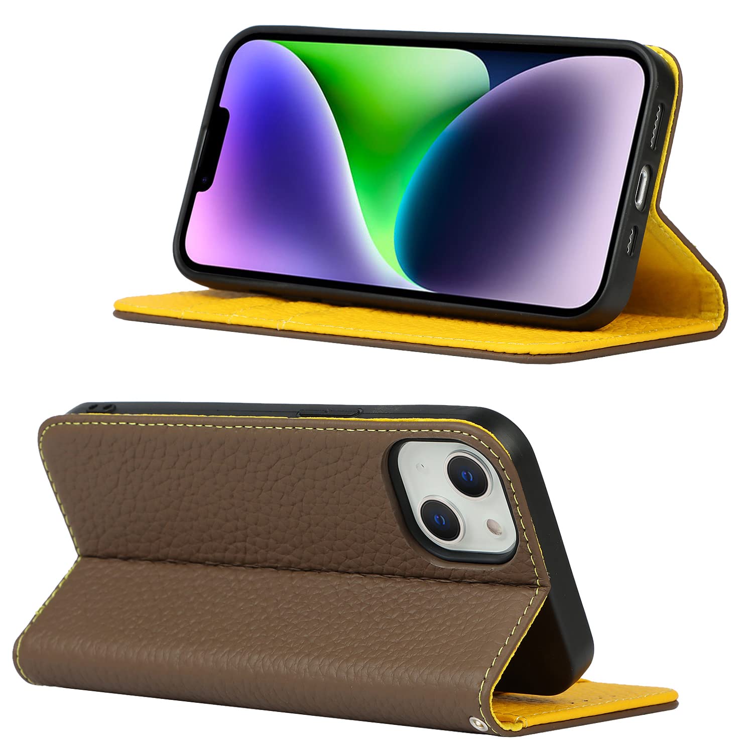ELISORLI Cover Portafoglio Con Cinturino Per IPhone 14 Plus 6,7'' – Pelle PU, 6 Slot Carte, Finestra Foto E Supporto