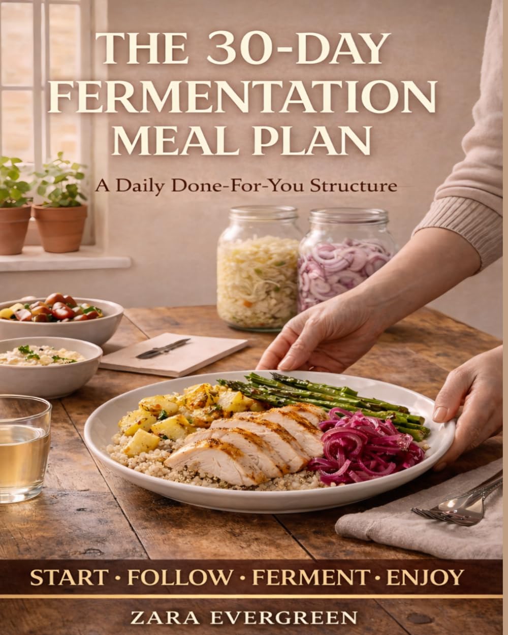The 30-Day Fermentation Meal Plan: A SIMPLE BEGINNER-FRIENDLY GUIDE TO GUT HEALTH WITH DAILY FERMENTED MEALS, EASY RECIPES, AND STRESS-FREE ROUTINES. (Fermentation for Real Life)