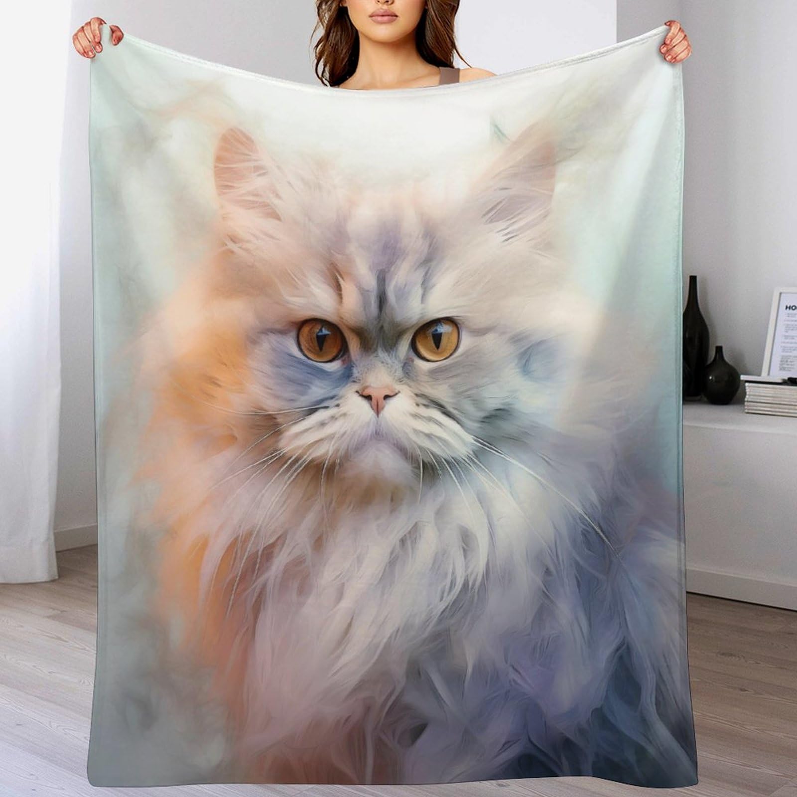 Couverture chat en flanelle 140x180 cm pour canapé