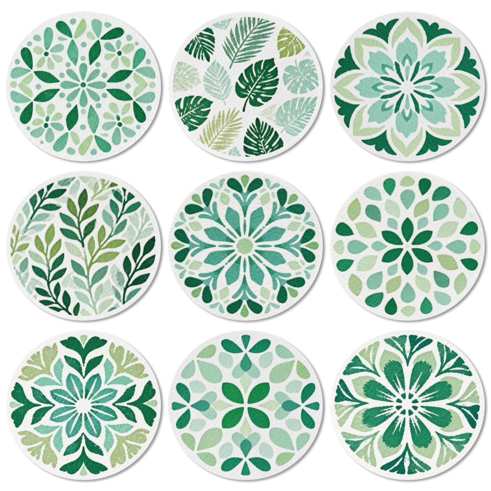 Dessous de verre peinture bohème sous verres en bois couleurs rond 10 cm