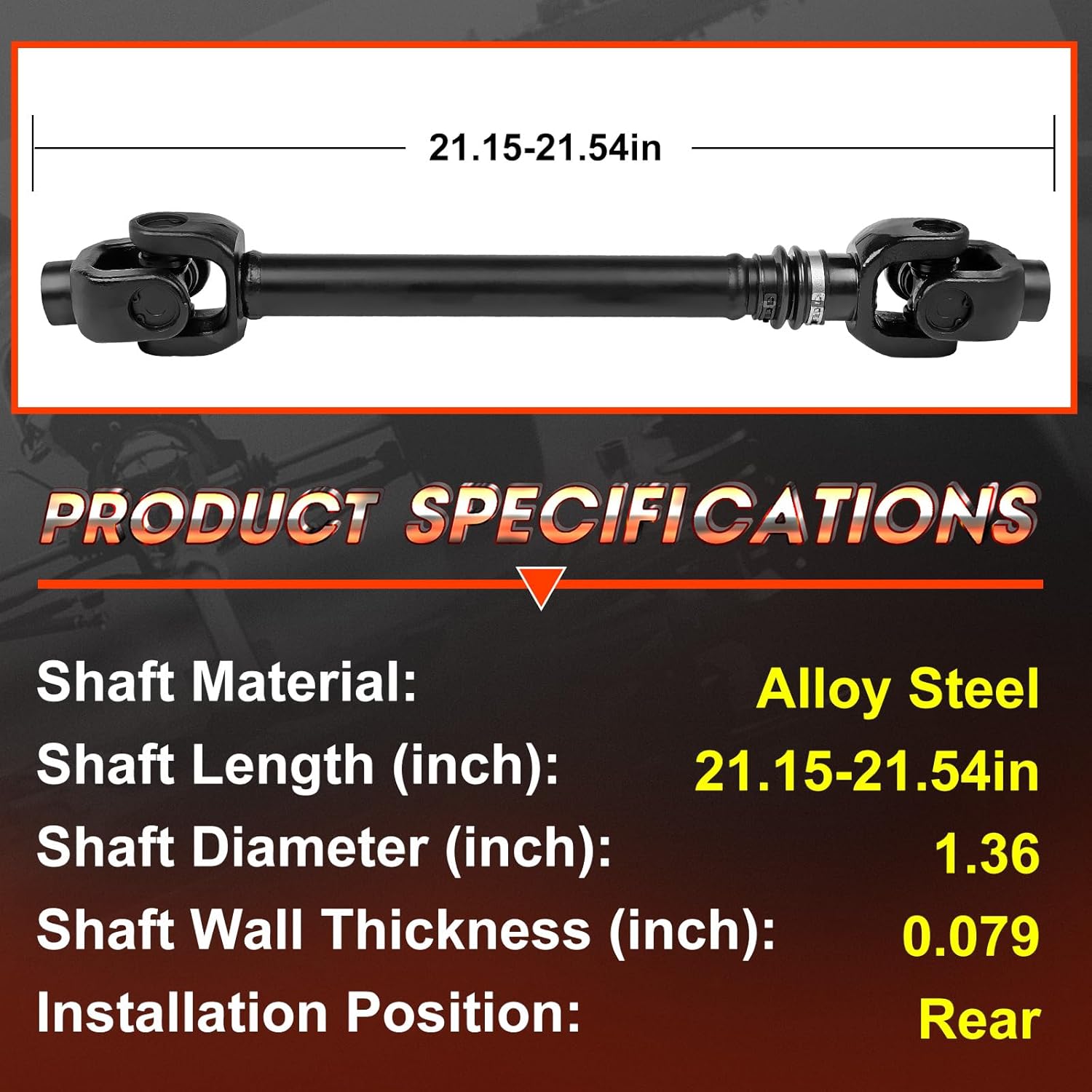 Rear Drive Shaft Propshaft Assembly, Fit for Can-Am Outlander 570/1000/ 1000R | Fit for Can-Am Outlander MAX 1000/ 1000R/ 570/650/ 850, OE 703500989, 703500859, 703500927