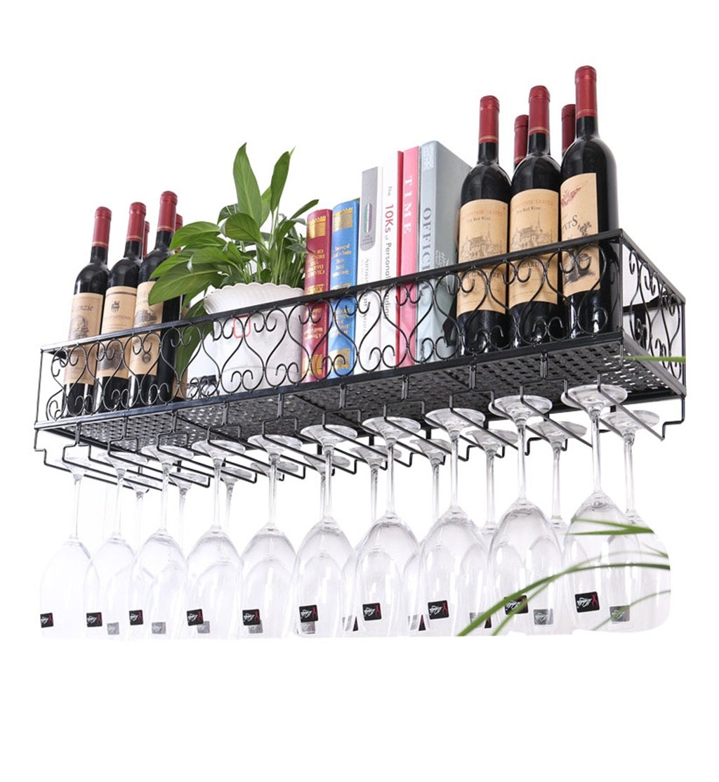 Support de Rangement pour étagère à vin murale et porte-verre suspendu