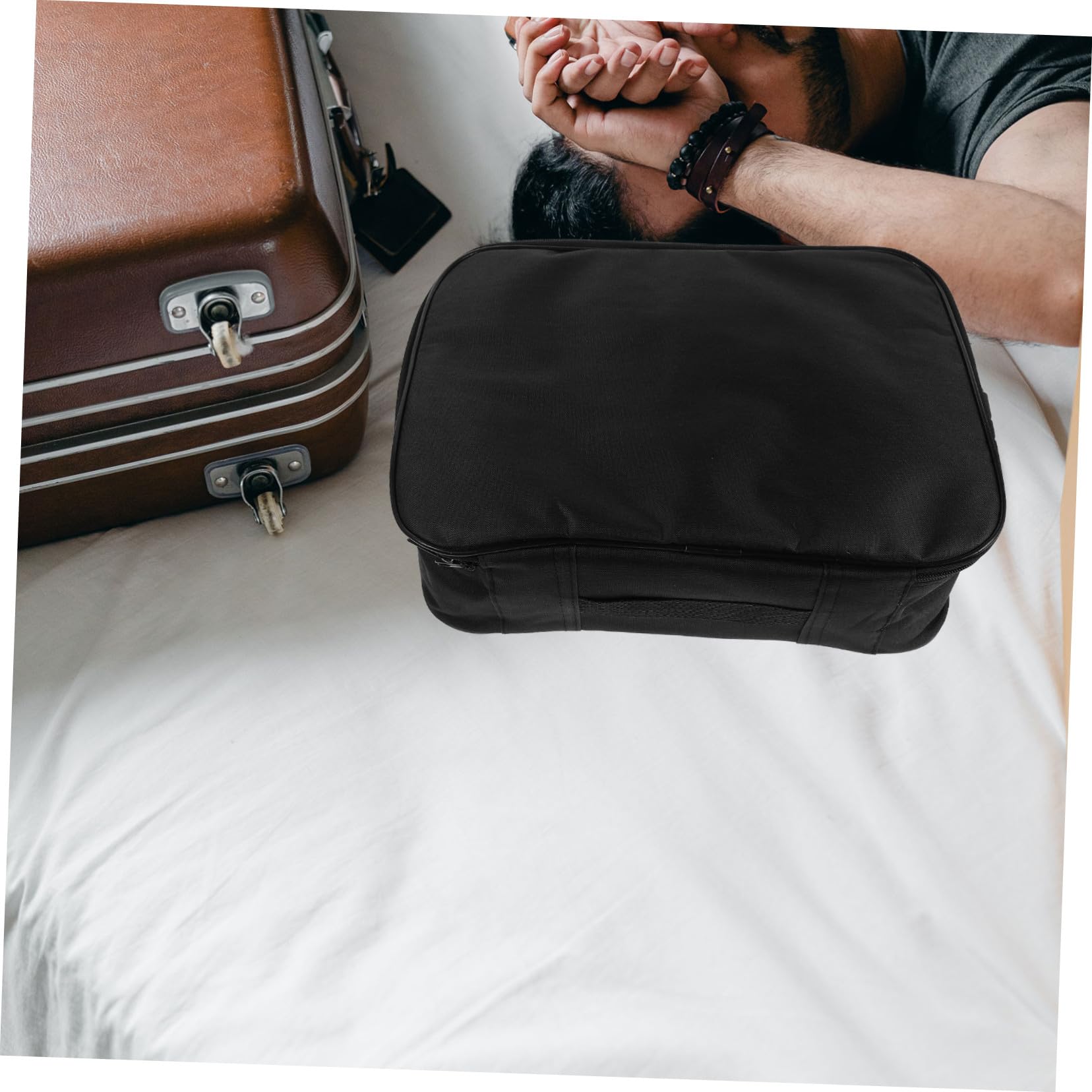 Healvian Scatola Portadocumenti Strati con Serratura Password Organizer per Documenti Realizzata in Oxford Resistente Leggera e Portatile per Viaggi e Uso Quotidiano