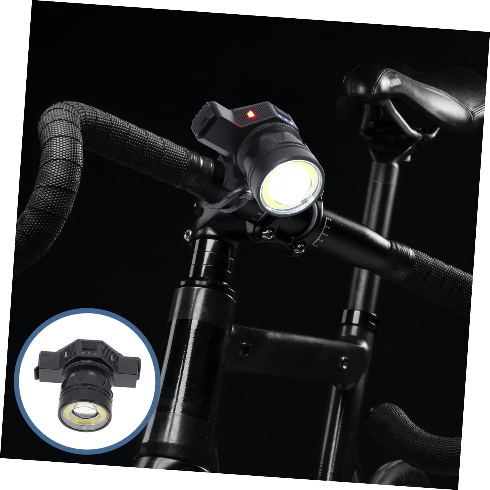 BESPORTBLE 1 Juego Faro De Bicicleta Lámpara Delantera De Bicicleta Suministro De Bicicletas Equipo De Equitación Al Aire Luz De La Bici Luz De Bicicleta Profesional Black Abs