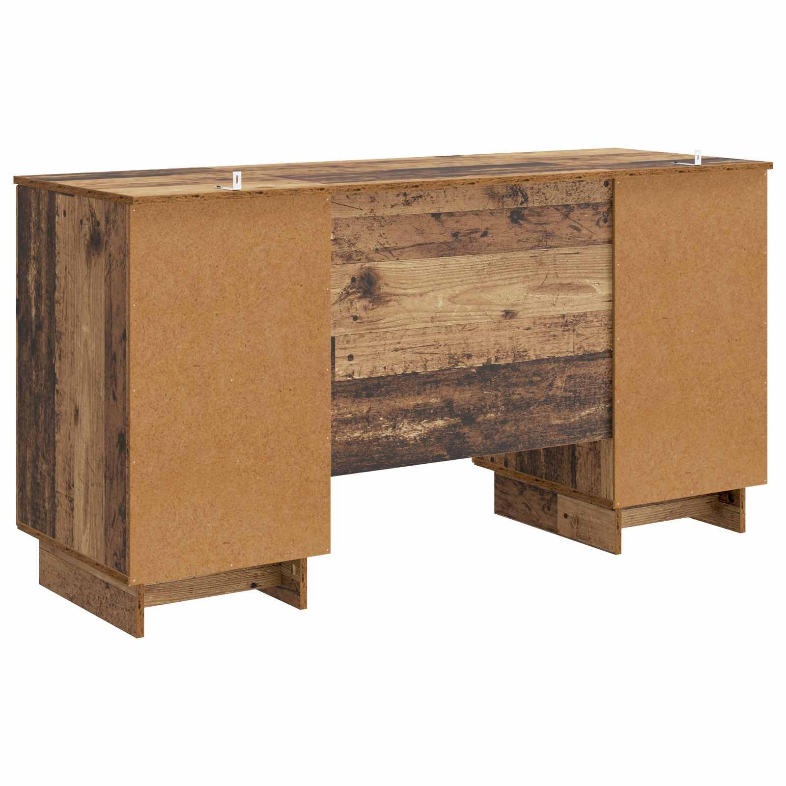 Schreibtisch Altholz Holzwerkstoff 142,5 x 50 x 75 cm Computer PC Büro Laptop Gaming Tisch mit Regal Schublade Stauraum Ablage für Home Office Zimmer Jugend Kind Arbeit Ergonomisch Lernen