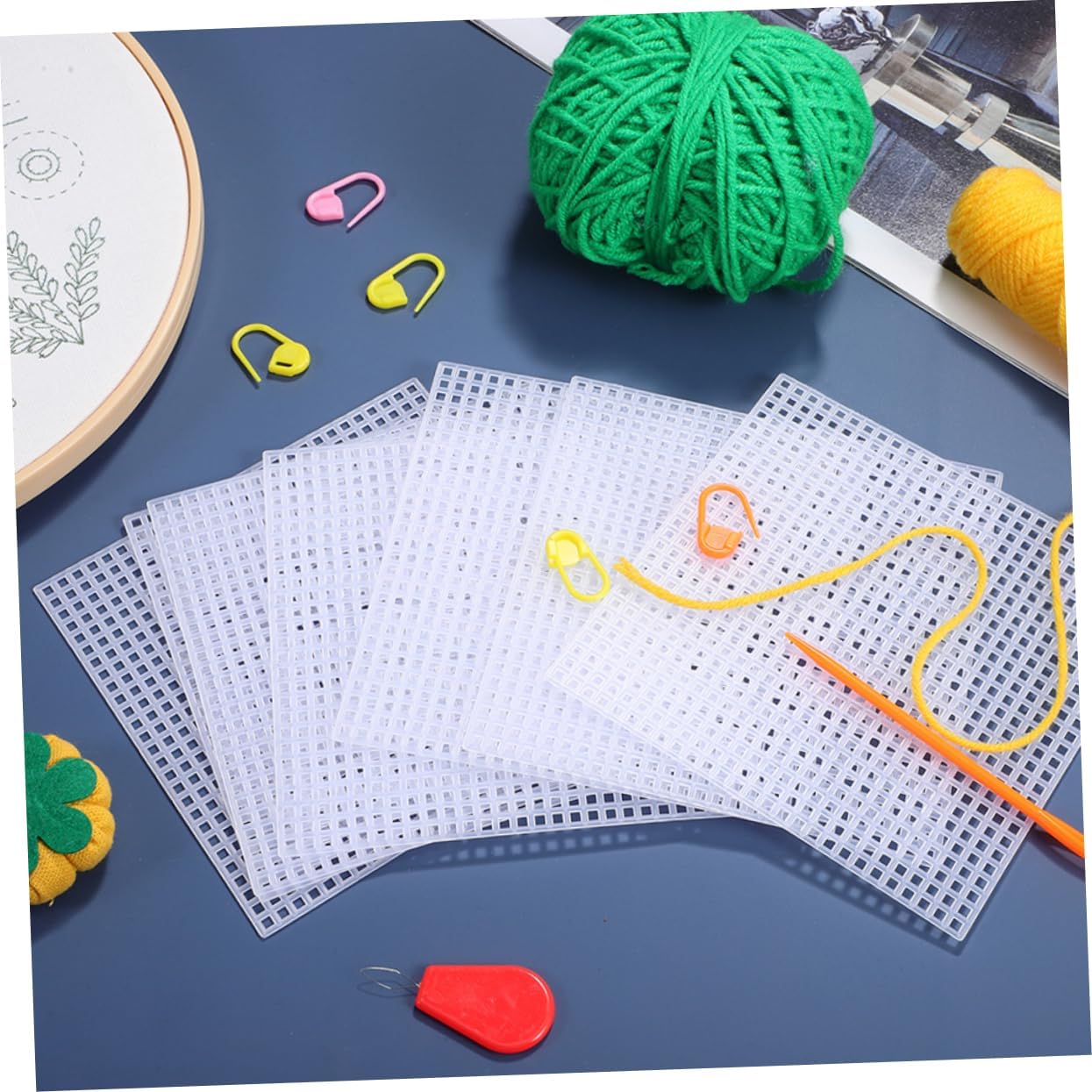 Gadpiparty 10Pcs Square Plastic Canvas Sheets Versatile Mesh for DIY Projects Embroidery and Crafting Lightweight Accurate Stitching Support for Creative Freedom