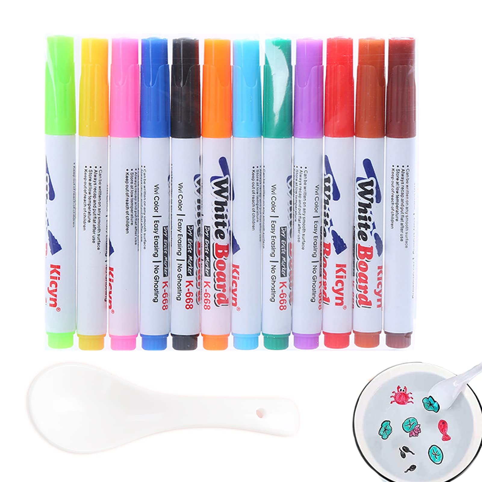 Amazon.co.jp: 水性ペン 魔法の水絵ペン スプーン付き 浮遊筆 水性