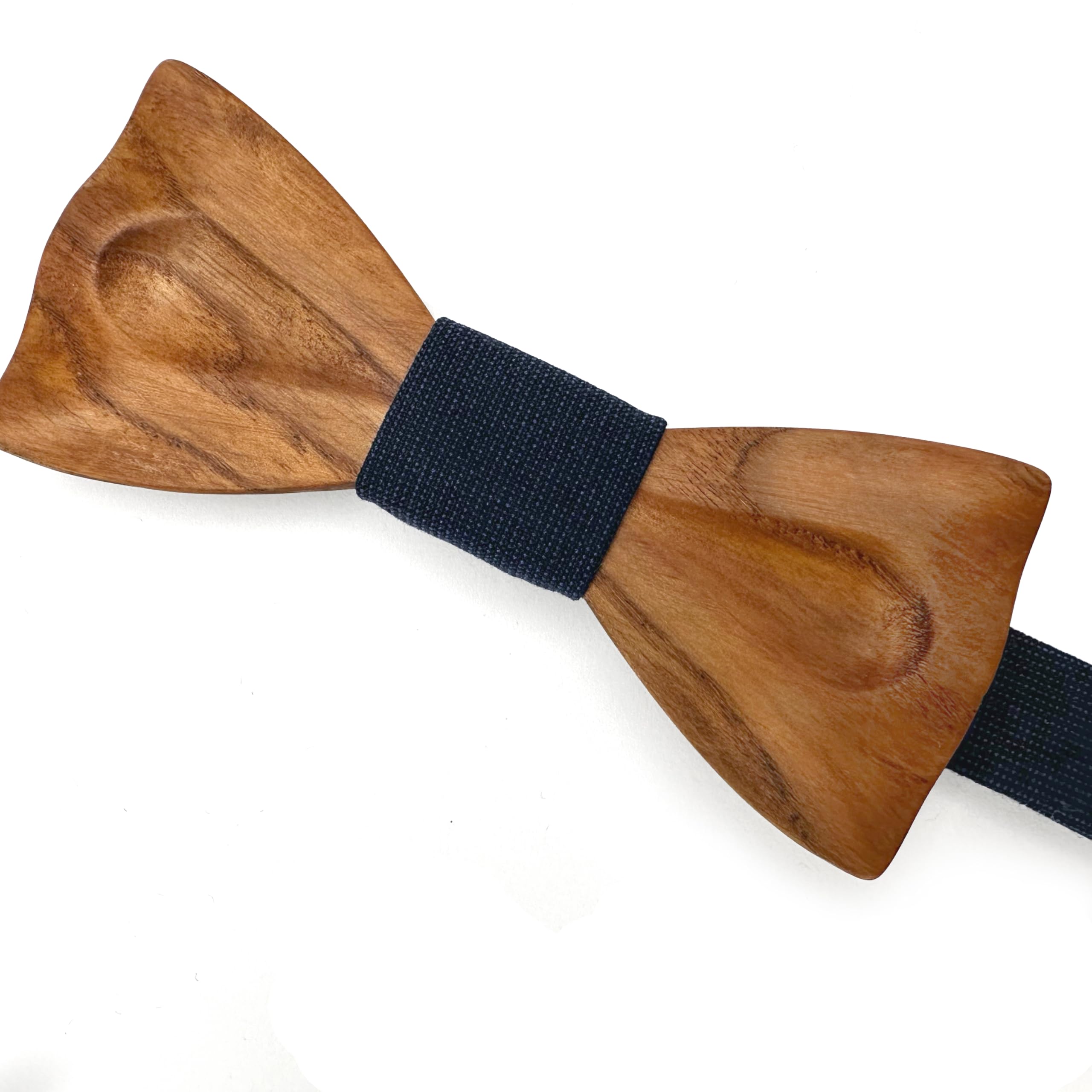Holzfliege, Holz fliege und Manschettenknöpfe, Fliege und Manschettenknöpfe aus Holz
