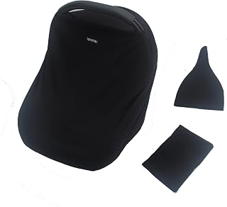 Black Baby Car Seat Covers,Breastfeeding Cover Nursing Scarf,Infant Stroller Cover,Car seat Canopy for Girls and Boys by TSD STORY(Cover+Beanie+Small Bag)