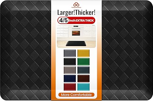 Tapetes de cocina extra gruesos de 45 pulgadas para piso, antideslizantes, antifatiga, tapete de fregadero impermeable resistente a las manchas,