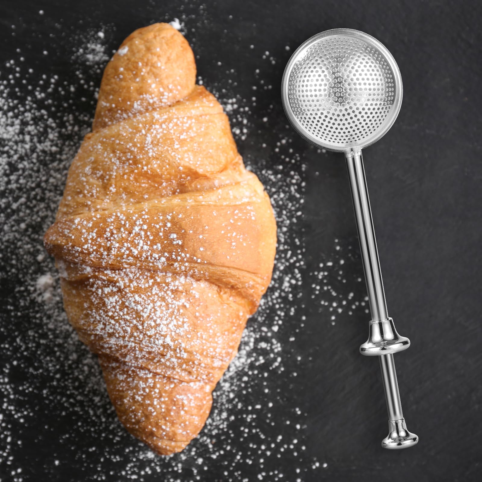 1/2 Pièces Shaker Duster – Shaker à Farine En Maille Fine | Distributeur De Tamis En Acier Inoxydable Avec Couvercle, Récipient à Sucre Tamisé Pour Cannelle En Poudre, Bicarbonate De Soude, Cacao