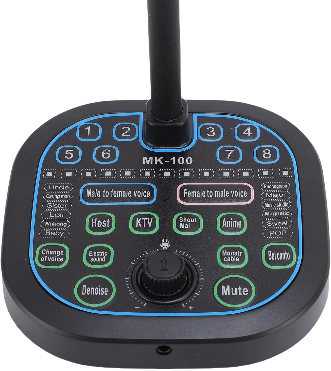 PUSOKEI USB Computer Microphone, Handheld Microphone Voice Changer with 16 Sound Effects, for PC/Laptop/Smartphone/Tablet, for Online Chatting, Gaming, Podcasting