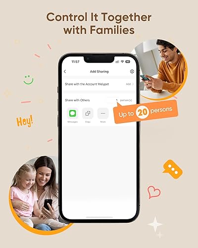 Miniatura 6 de Comedero automático para gatos 2 gatos, alimentador WiFi 5G para mascotas con control de aplicación, alimentador de alimentos secos para perros de 6