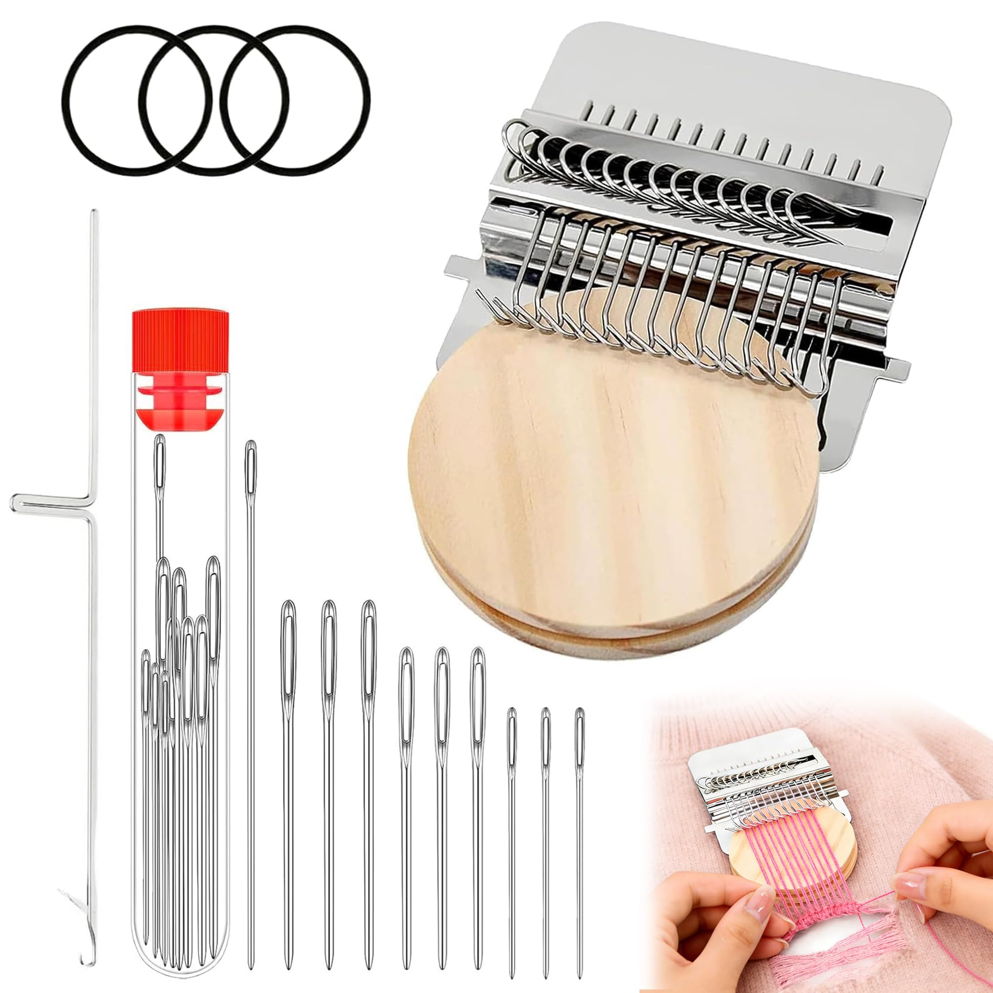 Knit Patch Darning Loom, Speedweve Weaving Repair Loom Machine, 14 Hooks