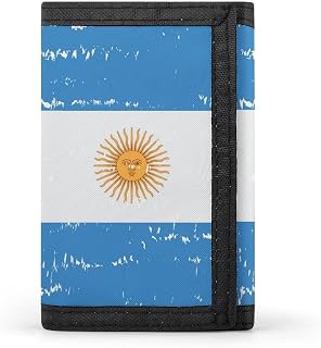 Vintage Argentina Flag Men's Trifold Wallet Slim Credit Card Holder for Women Purse Front Pocket