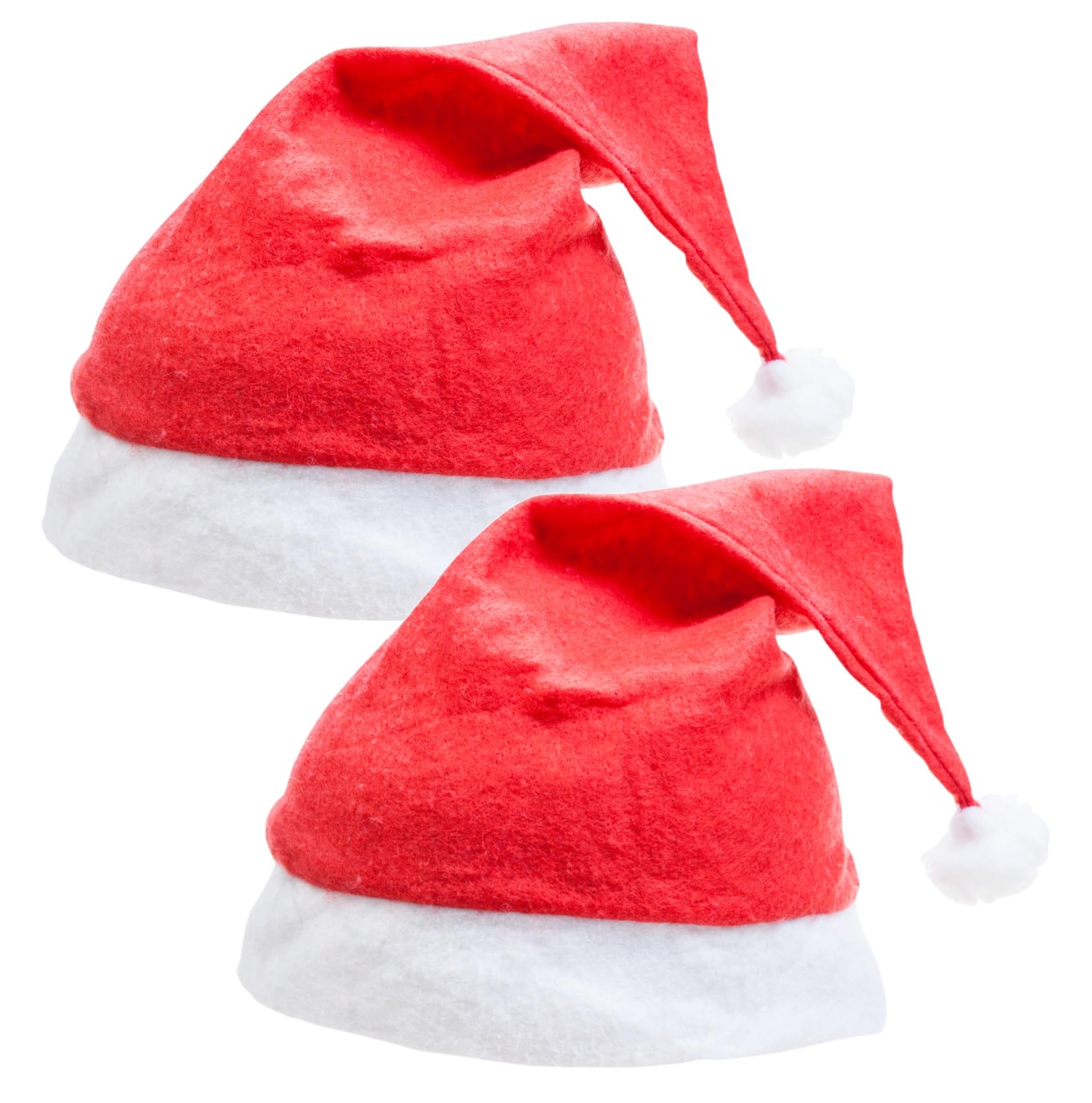 Lot de 2 bonnets de Noël rouges - Taille unisexe - Bonnet de Père Noël rouge - Pour Noël, fête de Noël et marché de Noël - Adultes et enfants