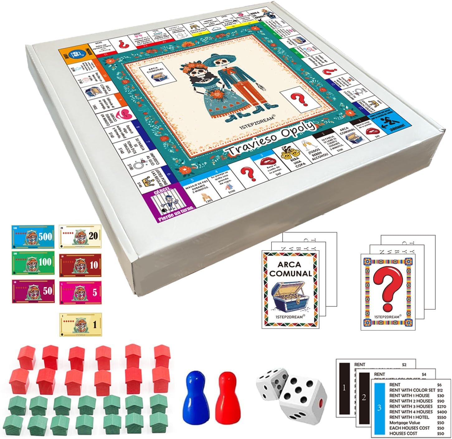 Spanish Couples Game | Relationship Opoly Version | Great Board Game for Married Husband & Wife