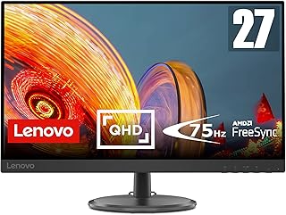 Lenovo C27q-35 - Monitor 27'' QHD (VA, 75Hz, 4ms, HDMI+DP, Cable HDMI, FreeSync) Ajuste de inclinación - Negro