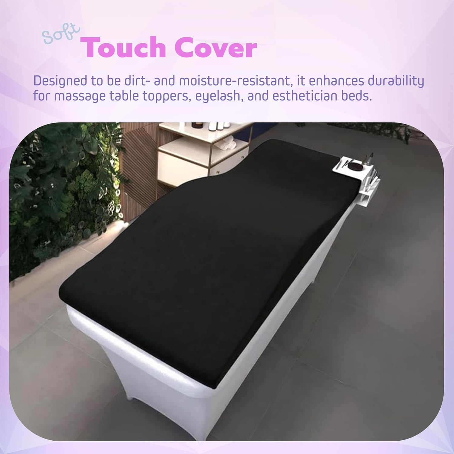 Lash Bed Topper – Ergonomic Memory Foam Pad with Plush Cover, Spa Table Cushion for Eyelash Tech, Salon Mattress for Beauty Beds, Compatible with Massage and Spa Setups – 28/70" (71/178 cm), Black