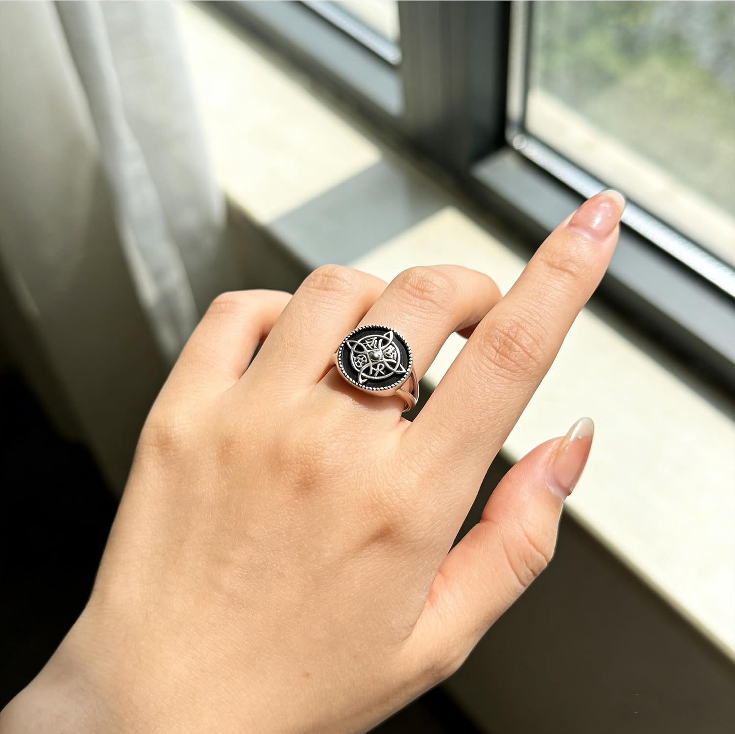 925 Sterling Silver Celtic Knot Ring for Women, Witches Knot Vintage Jewelry, Handcrafted Boho Protection Amulet Gift, Size 6-10