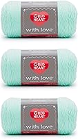 Vista 28 de Red Heart with Love - Hilo de seda de maíz, paquete de 3 unidades de 6.98 oz/7 onzas, acrílico, 4 medianos (peinado), 370 yardas, tejido/ganchillo
