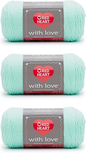 Miniatura 28 de Red Heart with Love - Hilo de seda de maíz, paquete de 3 unidades de 6.98 oz/7 onzas, acrílico, 4 medianos (peinado), 370 yardas, tejido/ganchillo