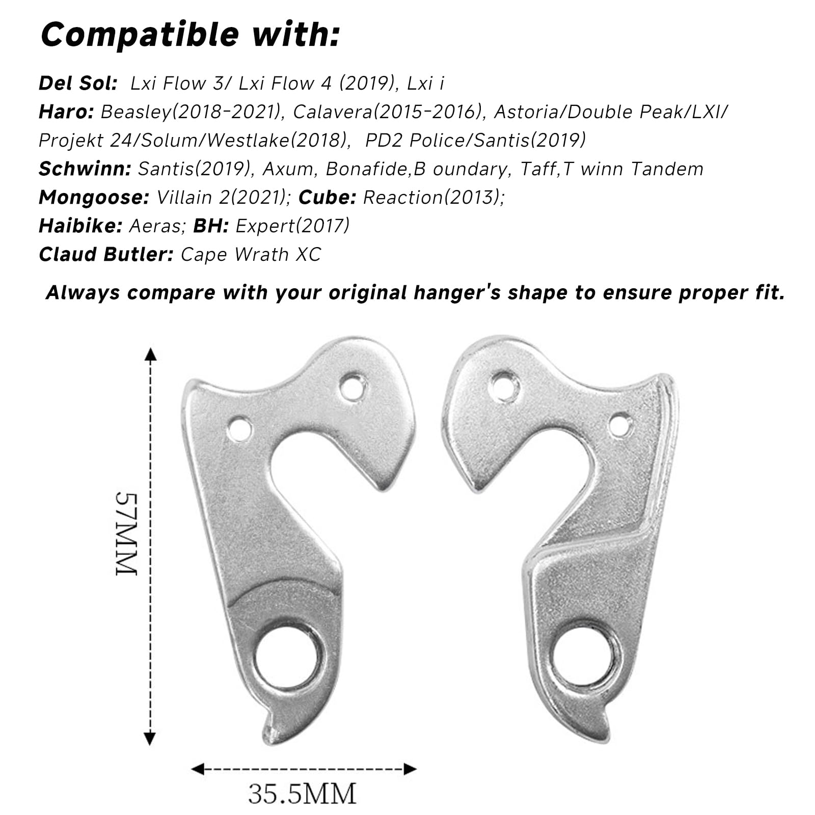 Patte De Dérailleur Arrière En Aluminium Avec Boulons Pour Cube Et