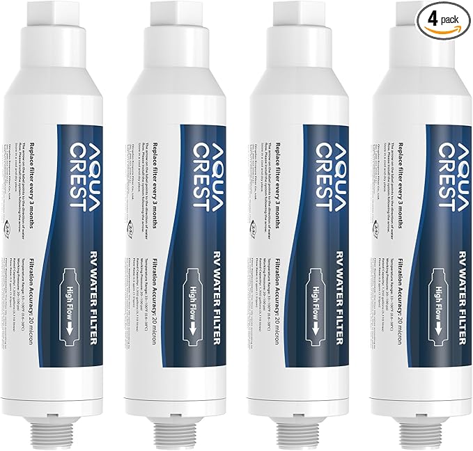 12 Best RV Water Filters Review 2025 16 AQUA CREST RV Water Filter 4 Pack