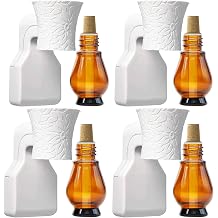 4 White Plug-in Oil Diffuser for DIY Air Freshener w/Essential Oil & Water