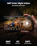 ieGeek 2K Security Cameras Wireless Outdoor, with Adjustable&Removable Solar Panel, 360°PTZ, Color Night Vision, 2.4G WiFi Camera Surveillance Exterieur, Smart Motion Sensor, Light&Siren,Work w/Alexa